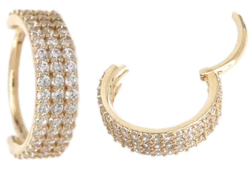 14K Pave Side Facing Hinge 3/8''