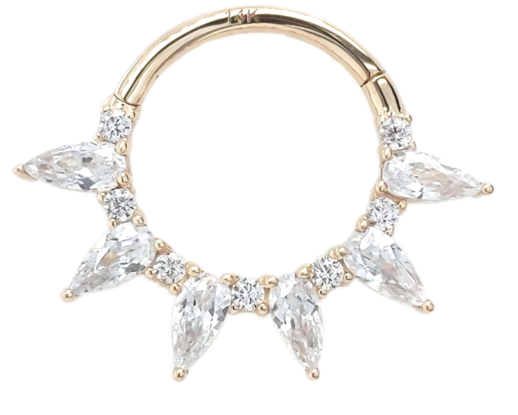 14K Tear Drop Hinge Ring
