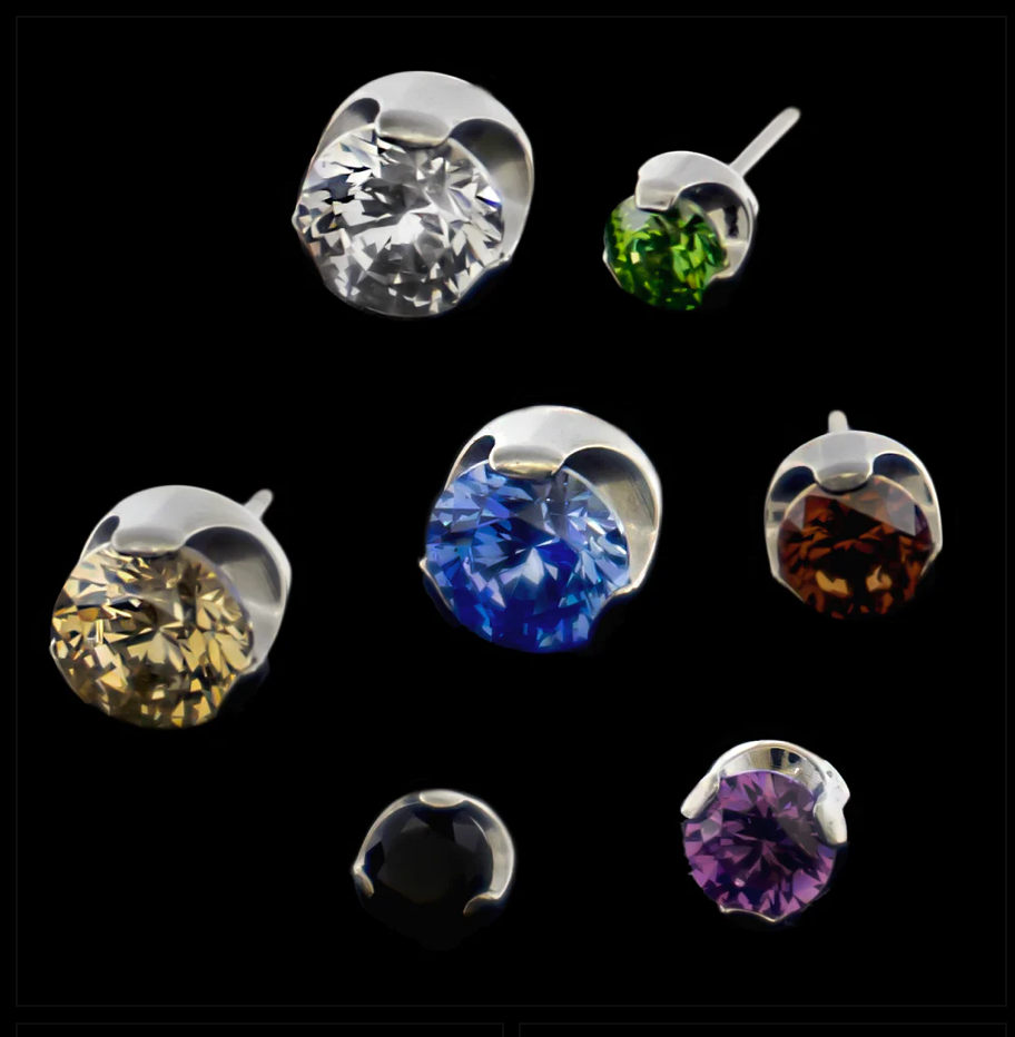 Titanium - Flat Set Round - 4MM - CERAMIC BLACK