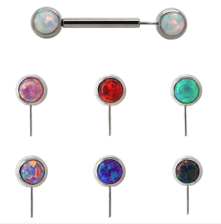 Titanium - Side Set - 5MM - WHITE OPAL