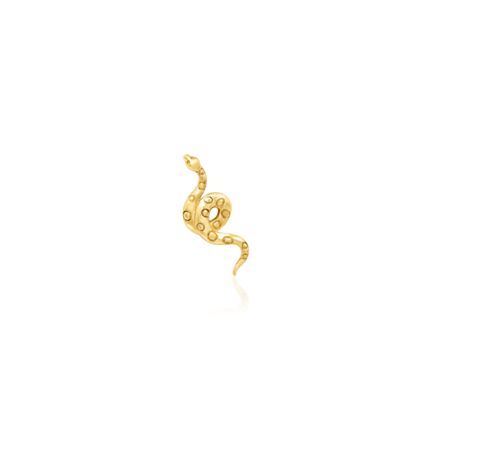 14k Textured Snake - Threadless End - Junipurr Jewelry
