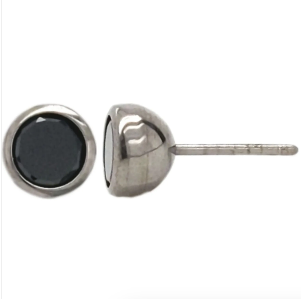 Bezel Set Threadless End - 3mm - Black