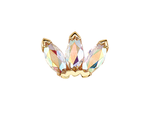 BVLA - Marquise Fan - Threaded End - 14k Yellow Gold - Mercury Mist Topaz