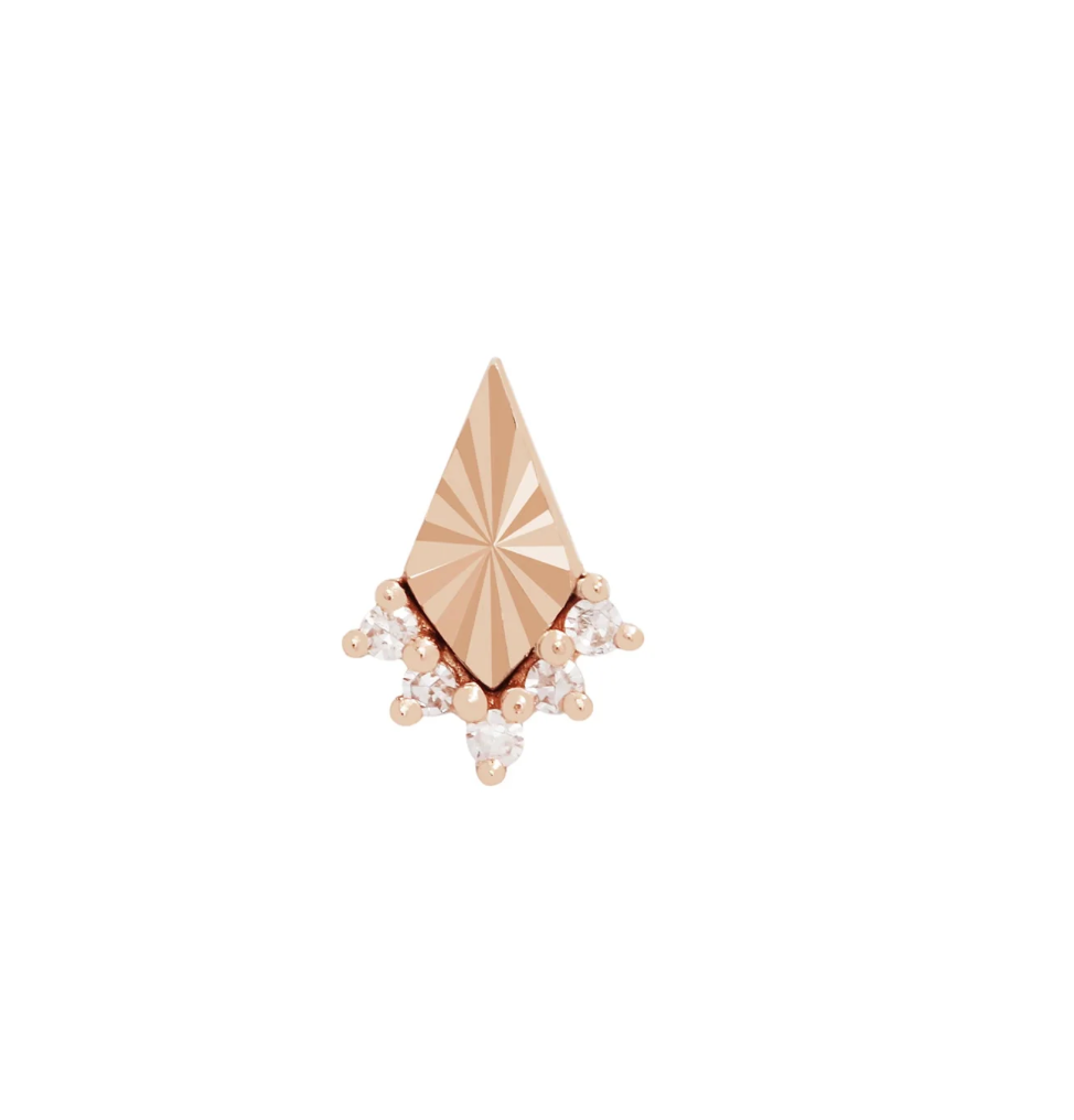 Glow - Diamond Threadless End - 14k Rose Gold - Buddha Jewelry Organics