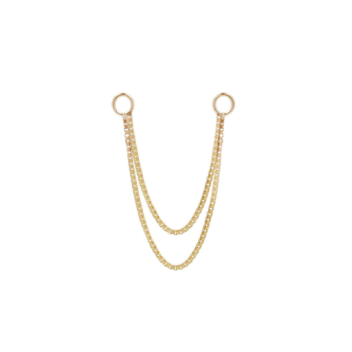 Double Box Chain - 14K Yellow Gold / 18mm + 28mm - Buddha Jewelry Organics