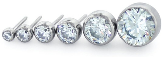 Titanium Bezel Set Gem - 2mm / Aurora Borealis