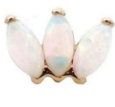 14K Triple Marquise - White Opal