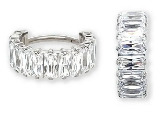 Side Facing Wide Baguette Hinge Ring - 7/16"