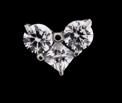 Titanium Threadless Cluster - Square and Round CZ - Niven - CLEAR