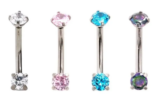 Princess Cut - curved barbell 8mm - implant grade titanium