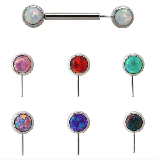 Titanium - Side Set - 3MM - WHITE OPAL