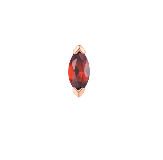 Zuri - Garnet - Threadless End - 14k Rose Gold - Buddha Jewelry Organics