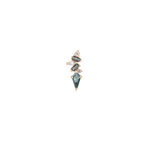 Mixt - London Blue Topaz - 14k Rose Gold Threadless End - Buddha Jewelry Organics