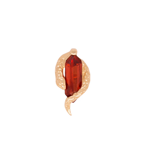 Eve Was Framed - Garnet - 14k Yellow Gold Threadless End - Buddha Jewelry Organics