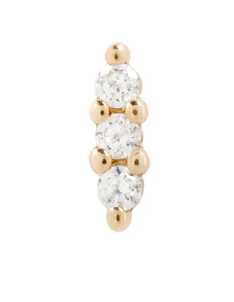 Mishka 3 - 14k Yellow Gold Threadless End - Buddha Jewelry Organics
