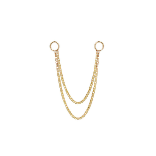 Double Box Chain - 14K Yellow Gold / 18mm + 28mm - Buddha Jewelry Organics